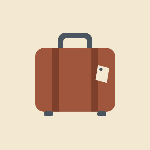 Travel Storage icon:貼著行李吊牌的行李箱